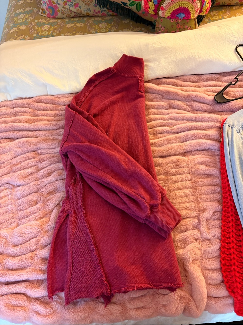 Free People Maroon Turtleneck Pullover Sweater